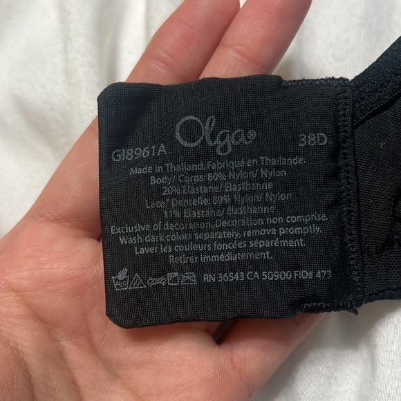 Black Bra Olga bra size 38D black no wire bra - Picture 8 of 12